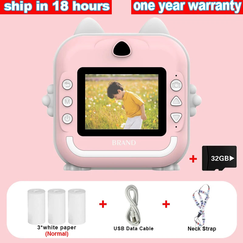 Digital Children Camera For Photography Instant Print Photo Kids Camera Mini Thermal Printer Video Educational Toys Gift