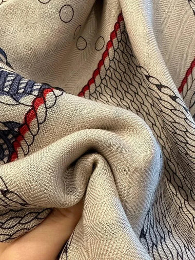 Designer Silk Wool Scarf Women Large Edge Shawls Square Bandanas Top Accessories Neck Accessory
