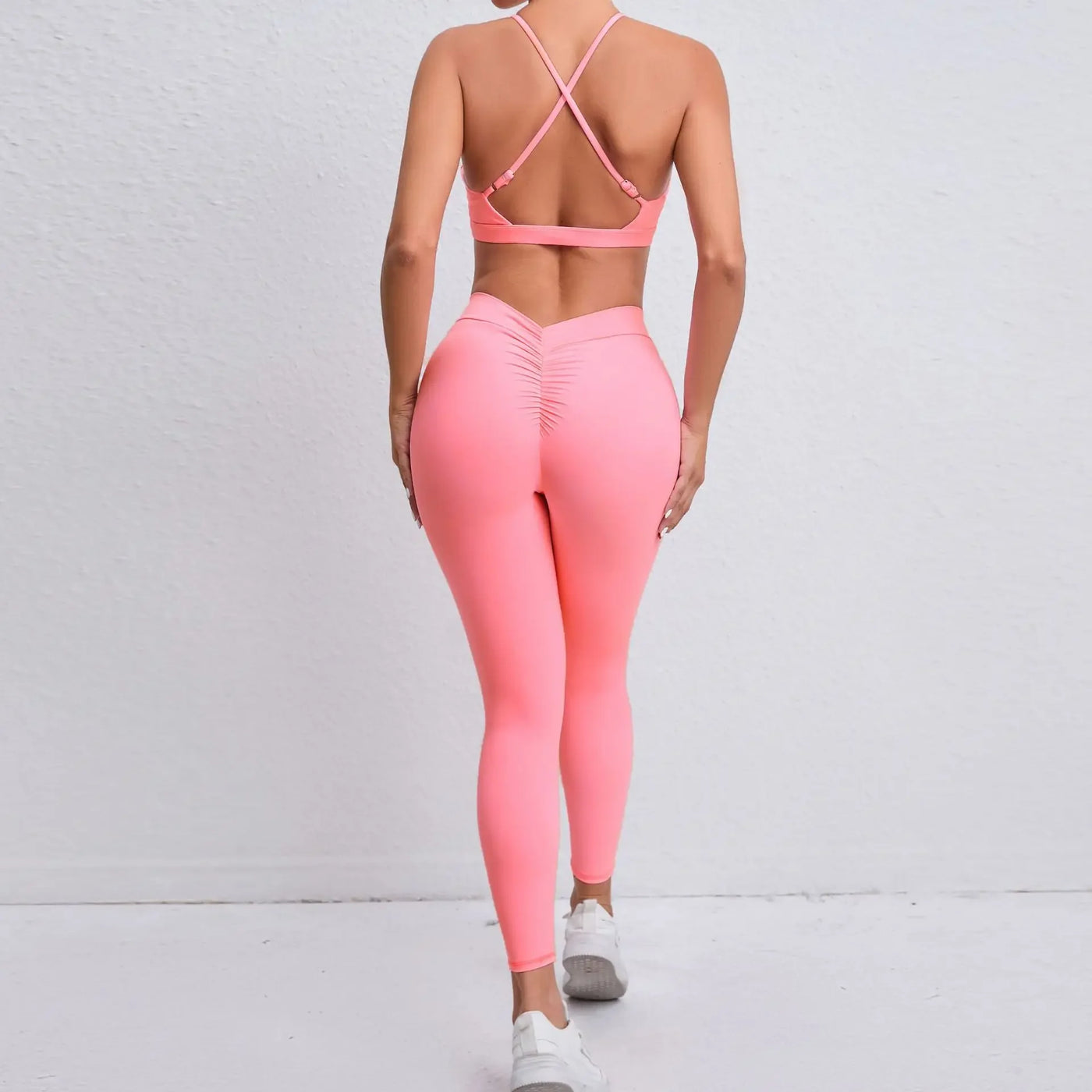 2PCS Athletic Wear Yoga Women's Tracksuit  Fitness Yoga Sets Sportswear Workout Bra+High Waist Leggings Gym Clothing Sports