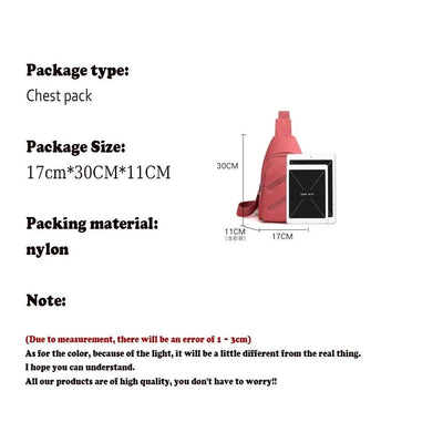 Sling Chest Bag for Women Nylon Fashionable