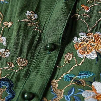 3/4 Sleeve Cotton Linen Shirts For Women 2025 Summer Boho Retro Embroidered Tops Dressy Casual Trendy Vacation Blouse Y2K Tops
