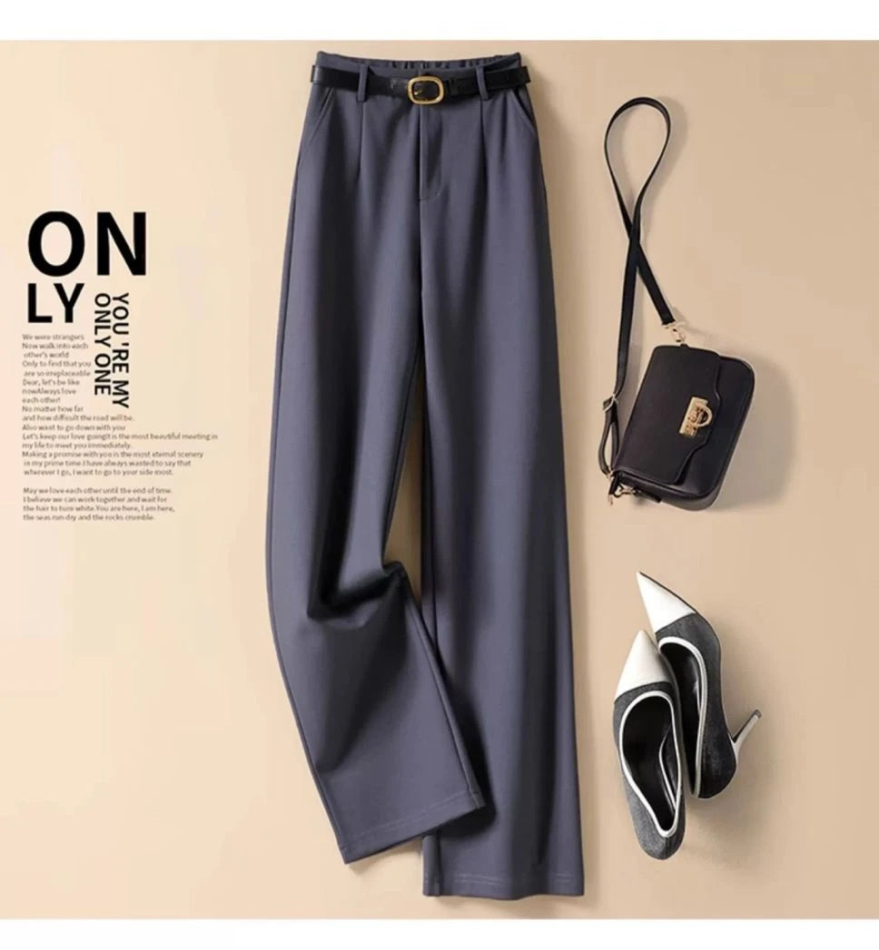 Suit Wide-Leg Pants for Women High Waist Temperament Drooping Wide-Leg Pants 2024 Spring New Loose Casual Trousers Ins