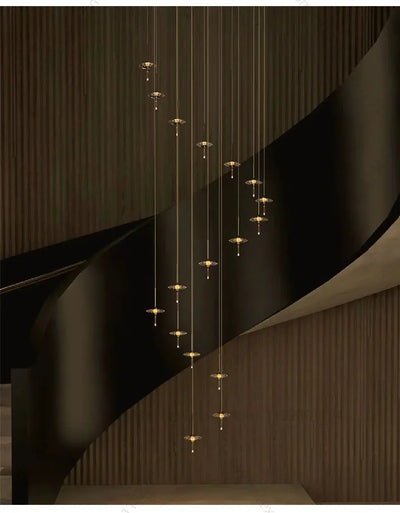 Led Chandelier Home Decoration Lighting Hanging Lamps Living Room Indoor Gloss Island Kitchen Lamps Chrome Staircase Chandelier