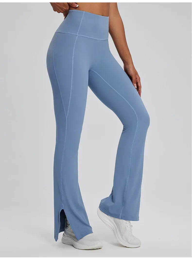 Yoga Leggings Women Bell-bottoms Fitness Leggings Running Cycling Pants Breathable Workout Gym Sports Tights High Waist Leggings