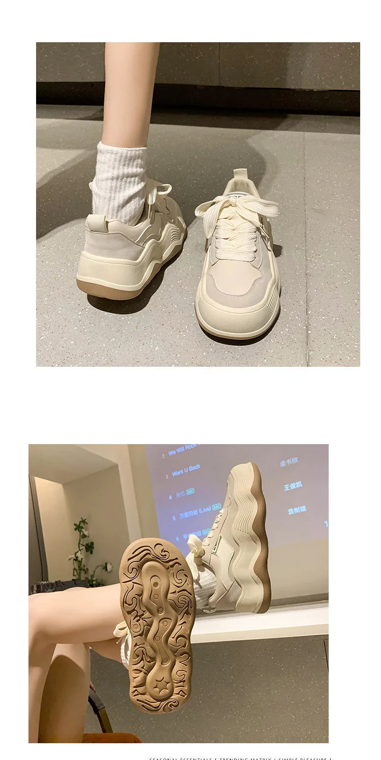 Women New Fashion Sneakers Autumn Casual Brand Shoes Woman Thick Soled Canvas Platform Designer Women Light Flat Versatile Shoes