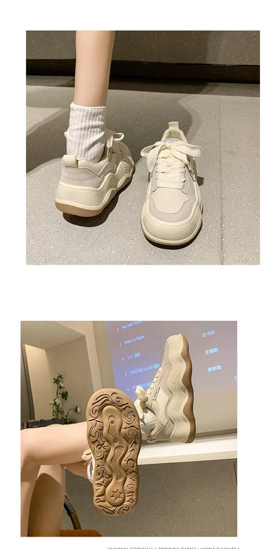 Women New Fashion Sneakers Autumn Casual Brand Shoes Woman Thick Soled Canvas Platform Designer Women Light Flat Versatile Shoes