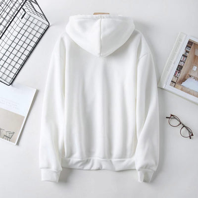 Women Sweatshirt Autumn Hoodie Hooded Solid Color Drawstring Patch Pocket Pullover Long Sleeve Loose Soft Warm Lady Hoodies
