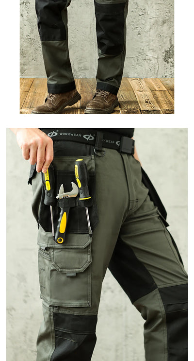 Work Pants For Men Multifunctional Work Trousers Workwear Pants With Reflective Tapes