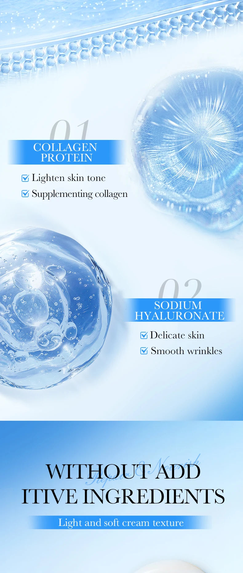 Collagen Face cream Moisturizing Anti-wrinkle nourishing Fade fine lines Smooth firm the skin Facial skin care