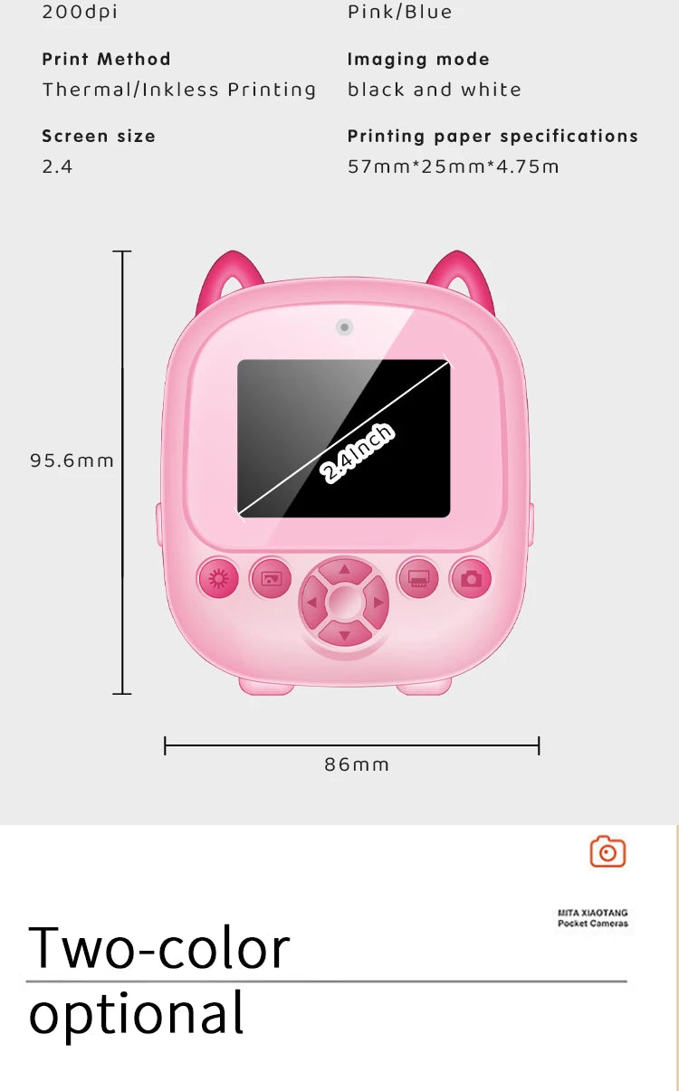 Children Digital Camera Instant Print Toys For Kids Thermal Print Camera HD 1080P Instant Photo Printing Camera Video Toys Gift