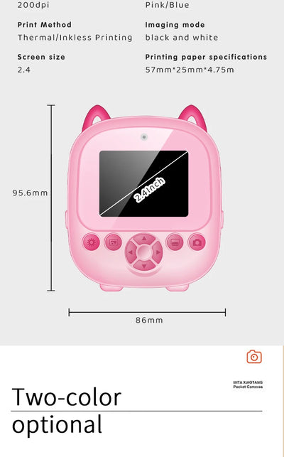 Children Digital Camera Instant Print Toys For Kids Thermal Print Camera HD 1080P Instant Photo Printing Camera Video Toys Gift