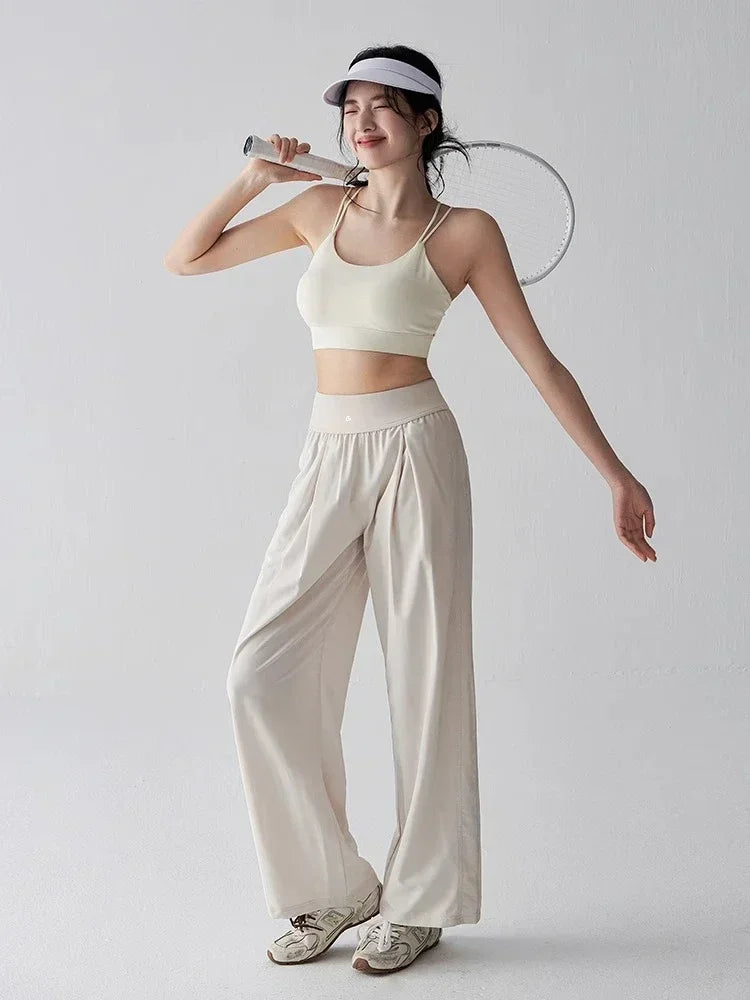 High-waisted wide-leg pants women summer new running yoga fitness pants