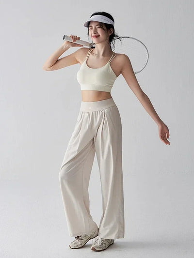 High-waisted wide-leg pants women summer new running yoga fitness pants