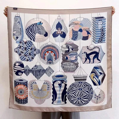 100% Real Silk Scarf  Square Head Scarves Hijab for Hair Wrapping 90cm