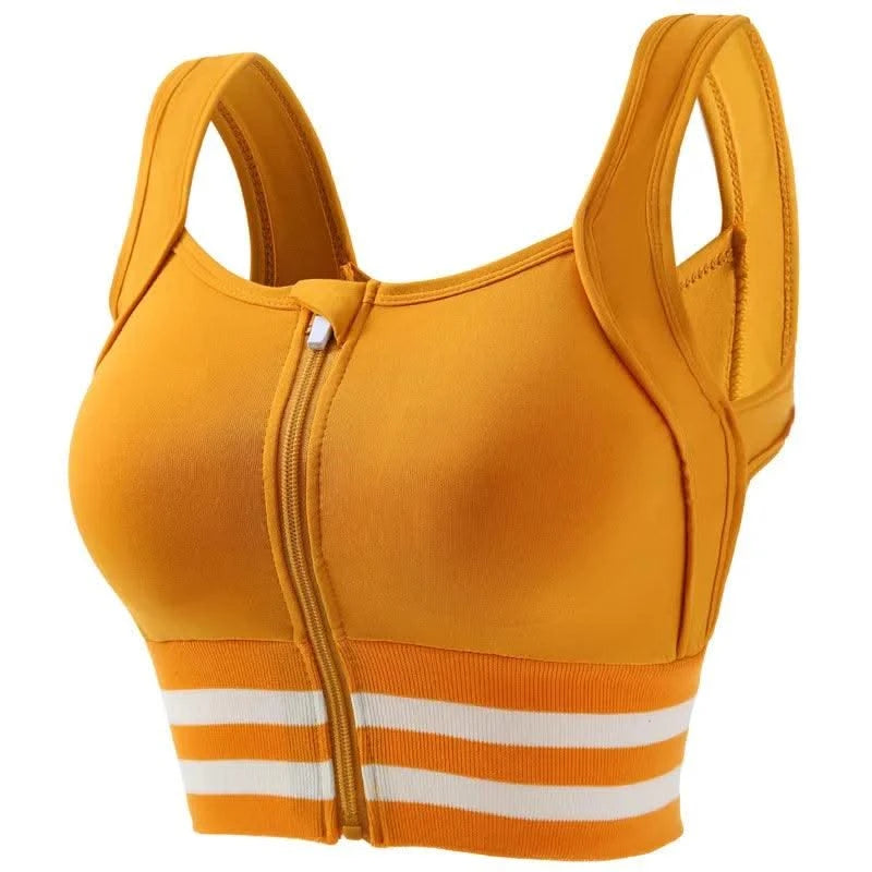 Sports Bras Zip Front For Women With Full Coverage Removable Padded Workout Bra Shockproof Yoga Underwear Running Fitness Vest