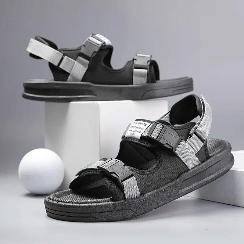 Men Sandals 2024 Trending Men's Luxury Sandals Man Summer 2024 Shiatsu Slippers Flat Sandal Beach Shoes Platform Sandals. Mens