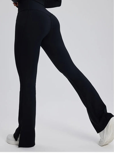 Yoga Leggings Women Bell-bottoms Fitness Leggings Running Cycling Pants Breathable Workout Gym Sports Tights High Waist Leggings