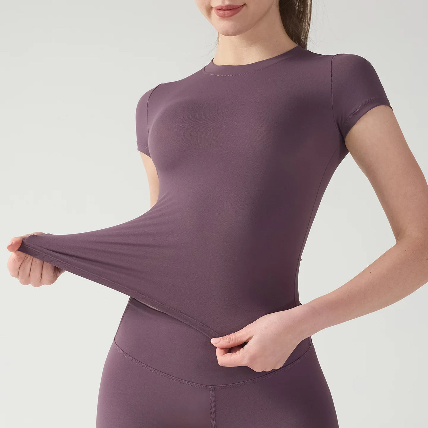Short Sleeve Training Sports Fitness Clothing Skinny Thin Top Crew Neck Breathable Quick Drying T-Shirt workout tops for women