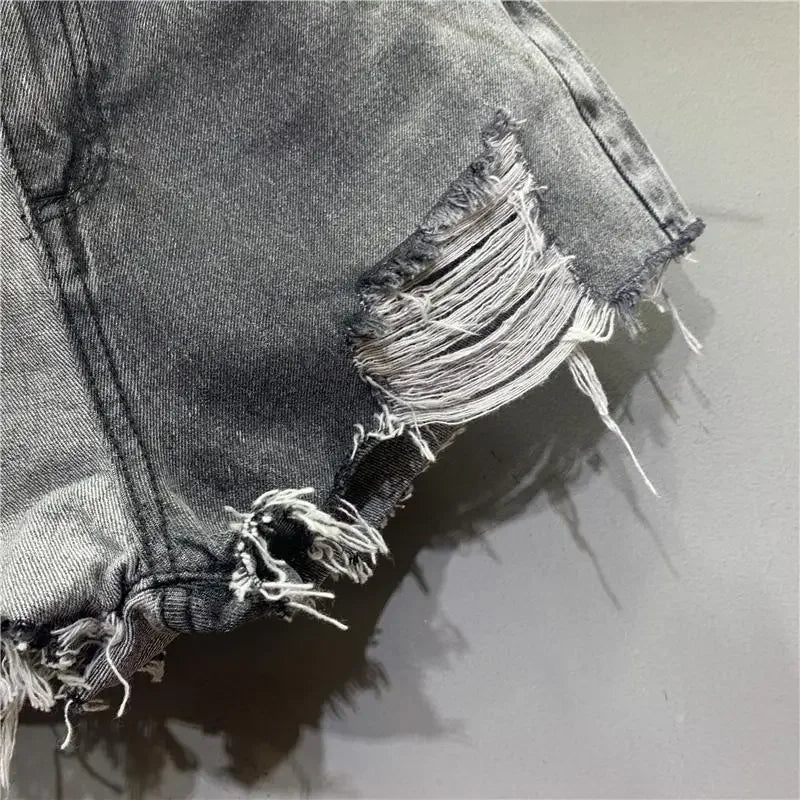 Women's Shorts Jeans Graphic Short Pants For Woman To Wear Ripped Denim Wide Sexy Summer Classic Offer Stylish Elasticty