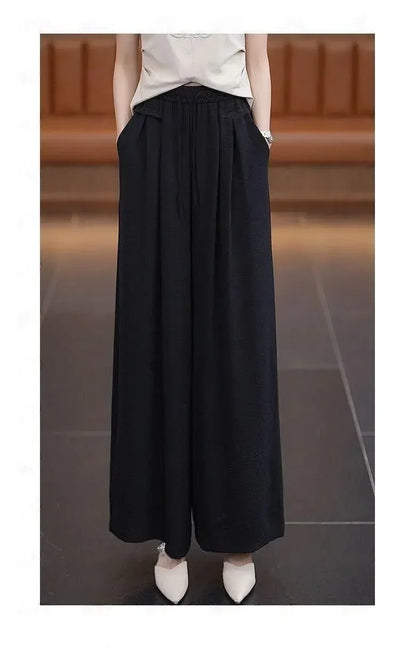 Women's Wide-leg Pants Spring Summer New High-waisted Slim Straight Pants New Chinese Style Draped Loose Fashionable Skirt Pants