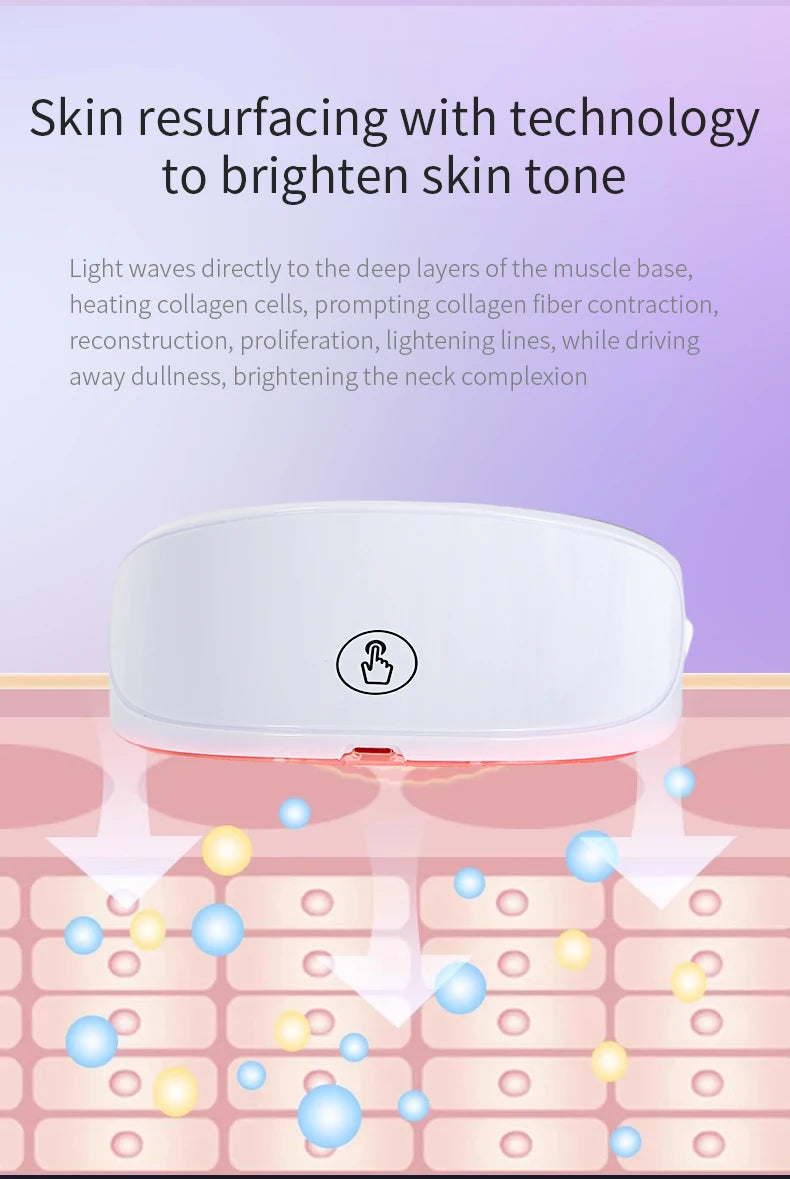Neck LED Mask Photon Anti-Wrinkle Skin Tightening Neck Beauty Device Skin Care Brighten Rejuvenation Neck Wrinkle Remover