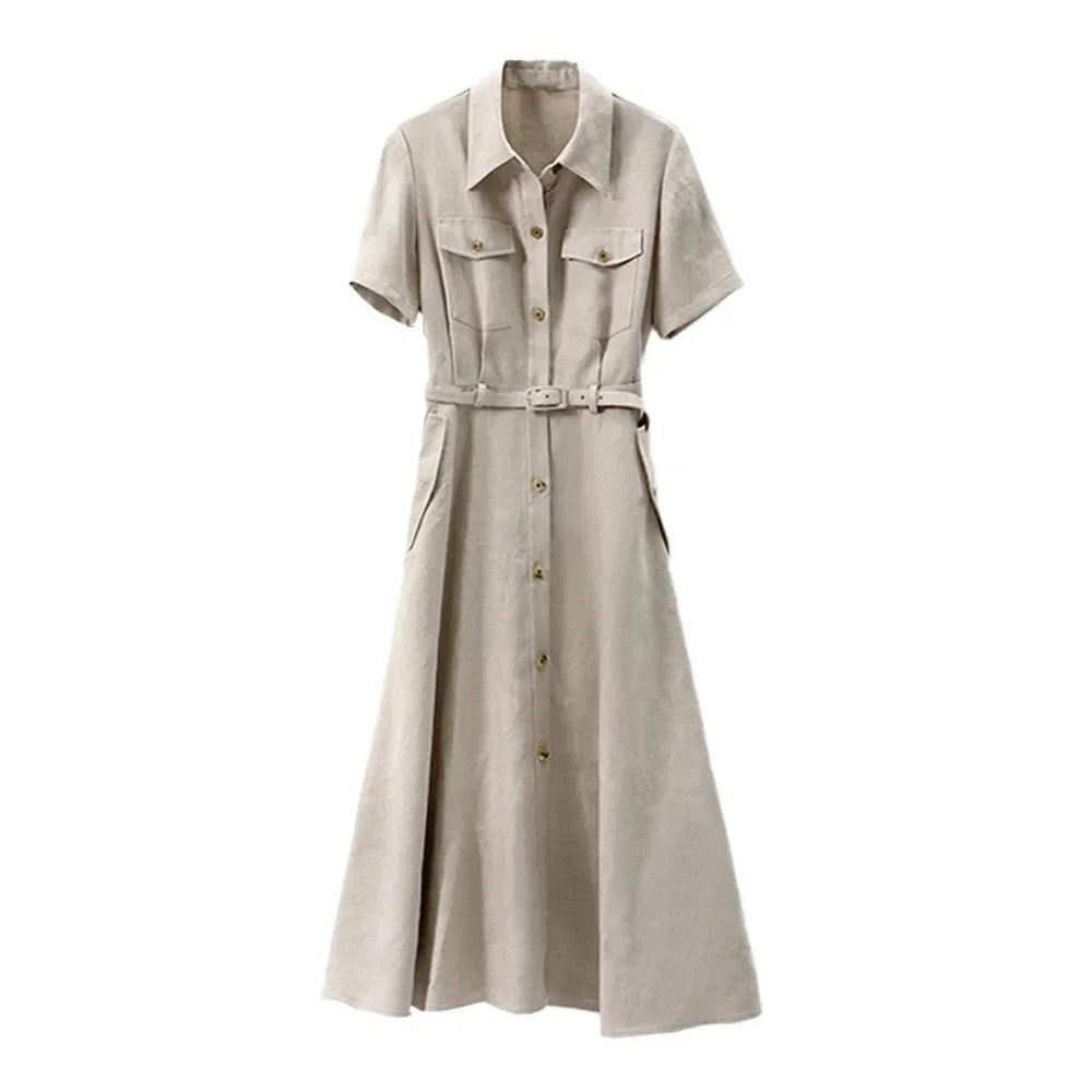High-end Dress for Women in Summer Niche Design French Light Luxury Temperament Slim Work Shirt Skirt Skirt