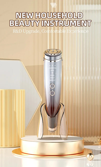 High Frefruquency RF Neck Face Beauty Device Anti-aging Remove Double Chin EMS Facial Lifting Warm Facial Massager