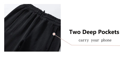 Women's Wide Leg Yoga Ninth Pants High Waisted Joggers Casual Sweatpants Pockets Sports Clothes Pilates Tracksuit Baggy Pants