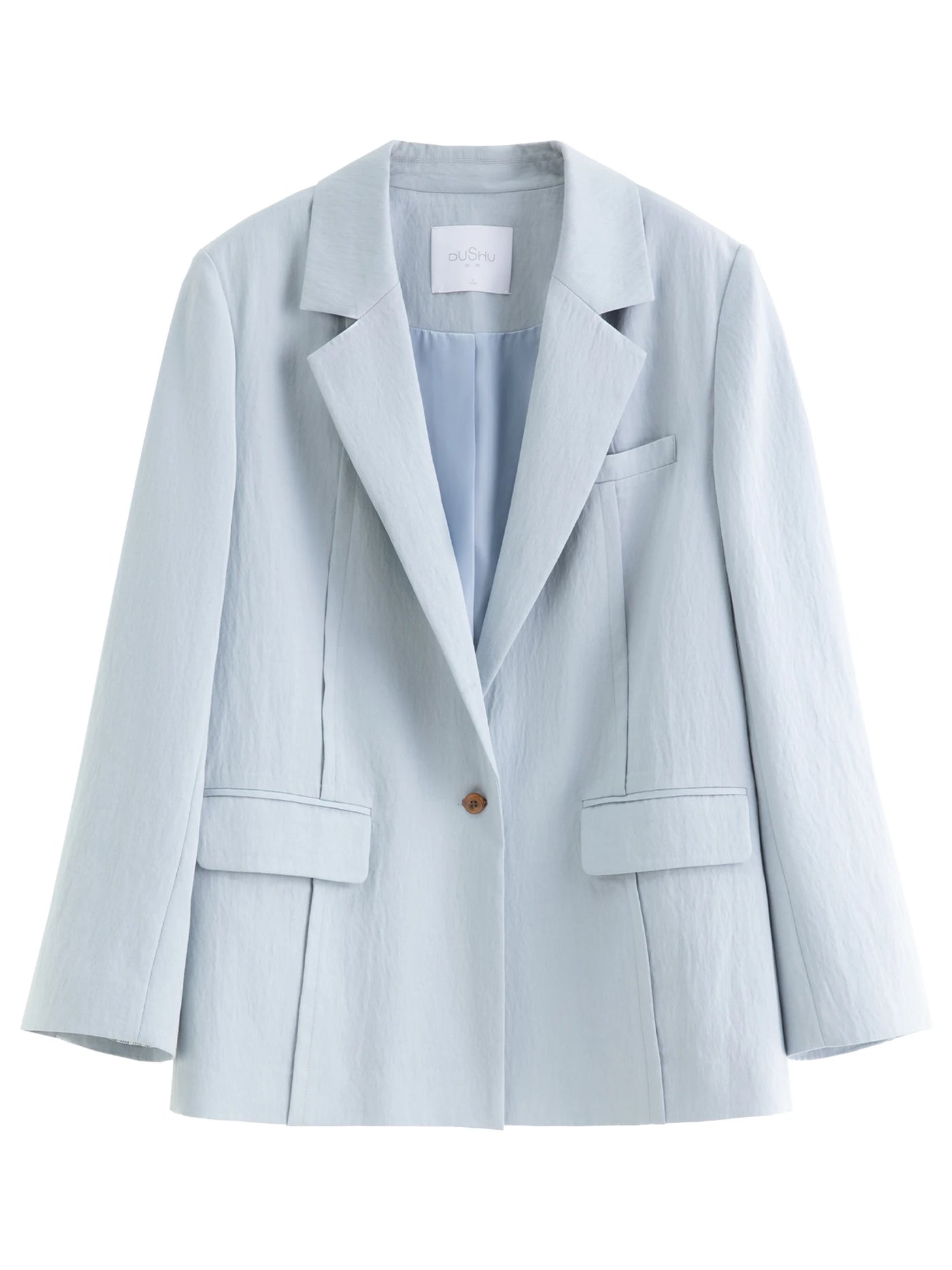 DUSHU Women's Light and Simple Commuting One-button Silhouette Suit 2025 Autumn New Casual Simple Short Jacket 25DS83087