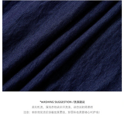 VIMLY Navy Blue Denim Suit Women's 2025 Autumn Outfits Vintage Lace Polo Collar Shirt Wide Legs Pants Ladies 2 Piece Sets A2526