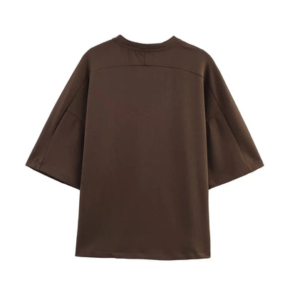Women Summer Fashion 2 Pieces Short Sets Solid Loose T-Shirt and High Elastic Waist  Shorts Sportswear Female Chic Lady