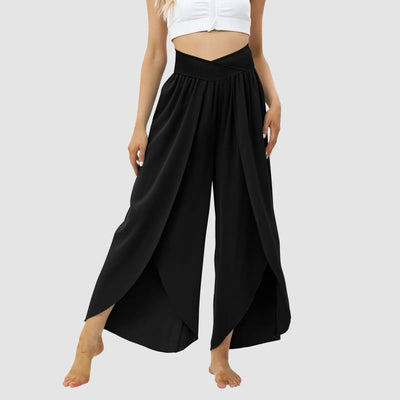 Women Wide Leg Pants High Waisted Yoga Hippie Casual Wear Boho Beach Palazzo Pants Women Jogging Trousers Korean Chiffon