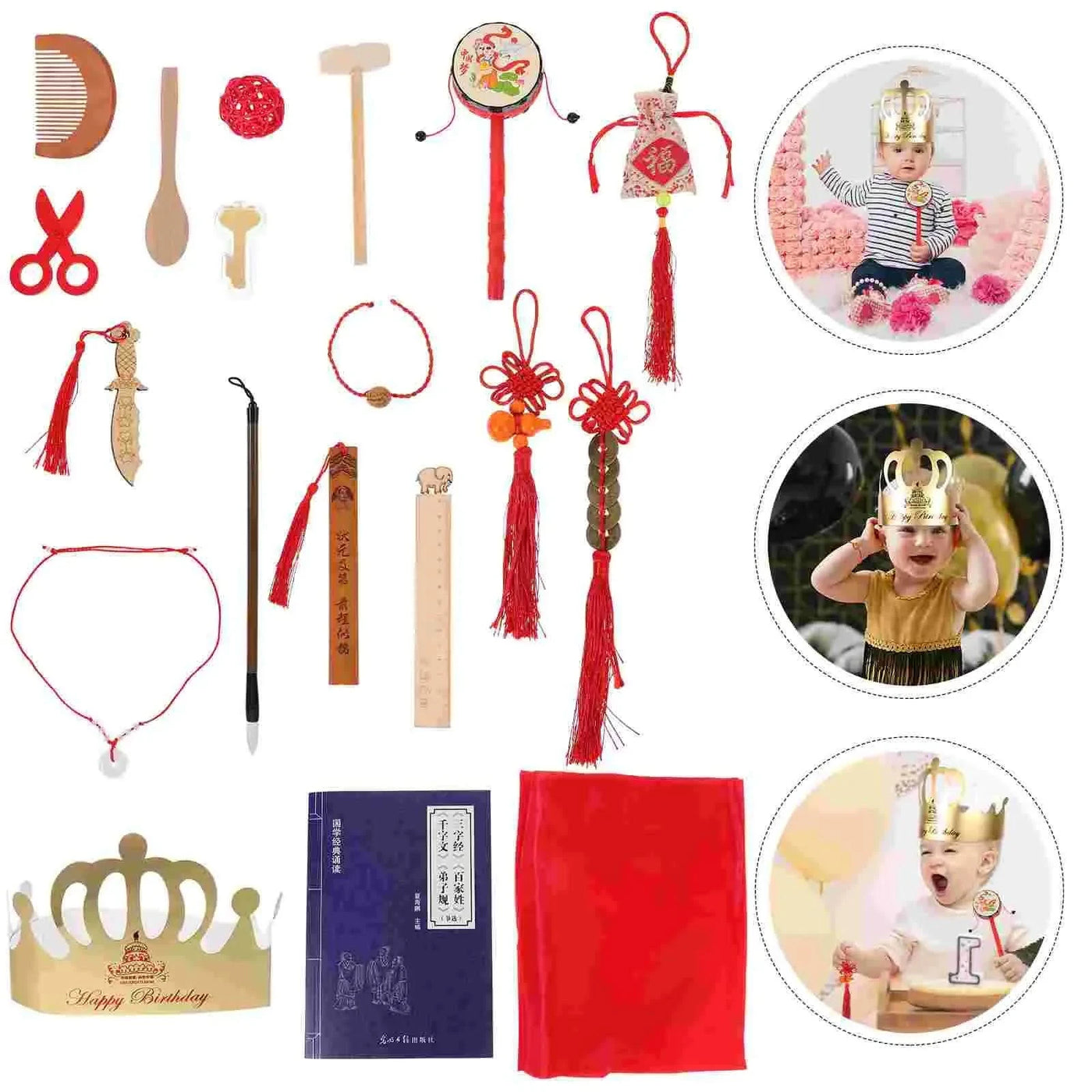 Catch Week Props Baby Gifts Home Decor Chinese Style Wooden Birthday Playthings