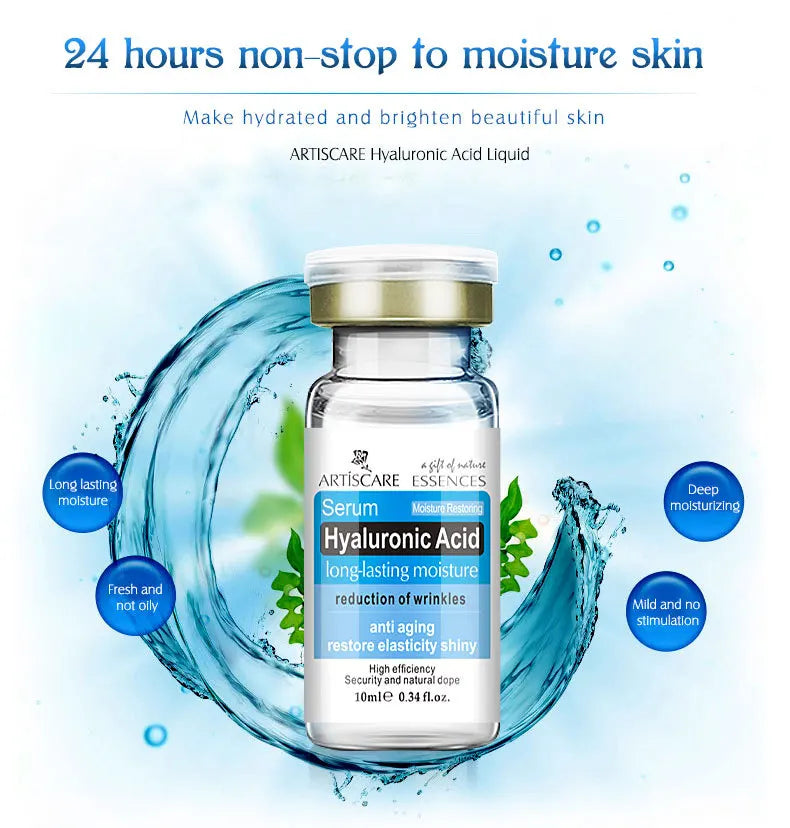 Hyaluronic Acid Solution Face Serum Moisturizing Nourishing Restore Elastic Skin Tightening and Lifting Facial Care Products