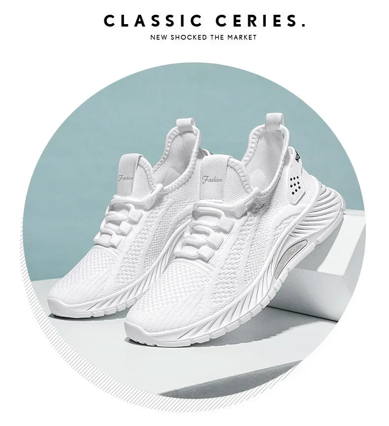2025 Designer Women Casual Sneakers Sports Shoes Fashion Brand Lace Up Loafers Female Knitted Mesh Breathable Shoes for Women