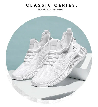 2025 Designer Women Casual Sneakers Sports Shoes Fashion Brand Lace Up Loafers Female Knitted Mesh Breathable Shoes for Women