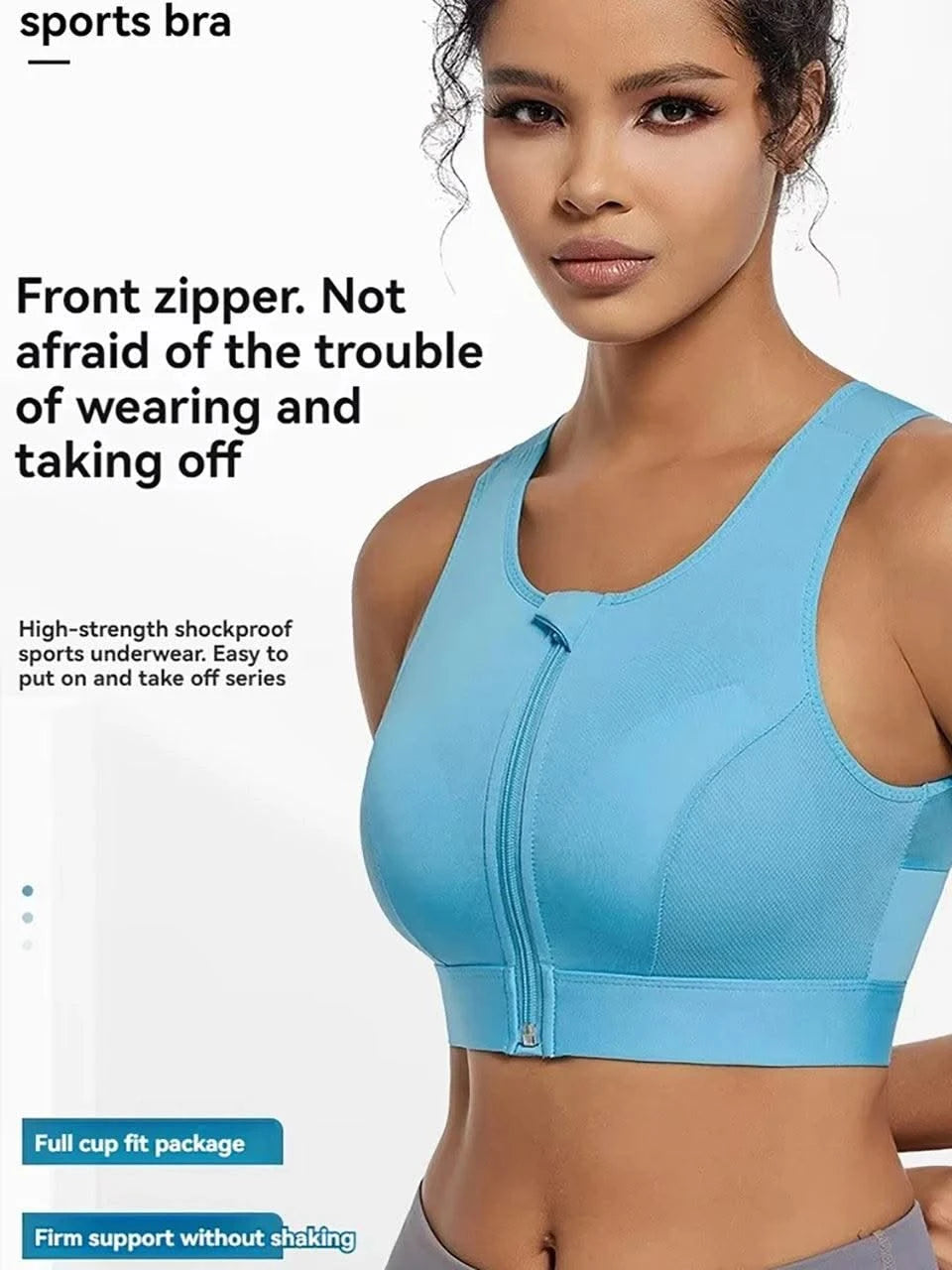 Plus Size Sports Bra for Women High-Strength Shock-Absorbing Gathering Top Running Zipper No Steel Bracket Underwear Yoga Vest