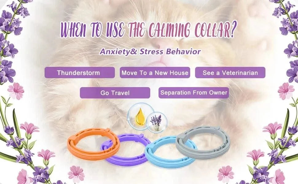 Pet Calming Collar for Dog Cat Waterproof  Adjustable Breakaway Pheromone Collar Reduce Stress Anxiety Relief Collar Pet Supply