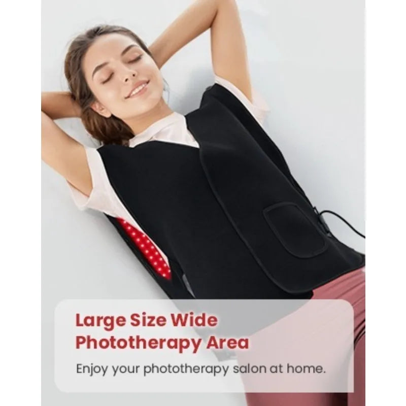 Red Light Therapy Vest for Body, 3-in-1 Led Bead 660&850 nm Infrared Light Therapy Pad for Body Wearable Wrap Pain Relief Device