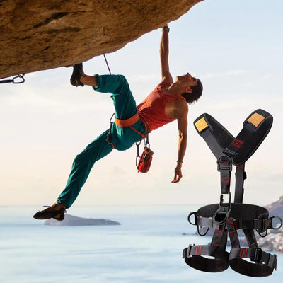 Full Body Roofing Harnesses Five-point Safety Belt With Adjustable Buckles Detachable Fall Harness For Men Tree Climbing Gear