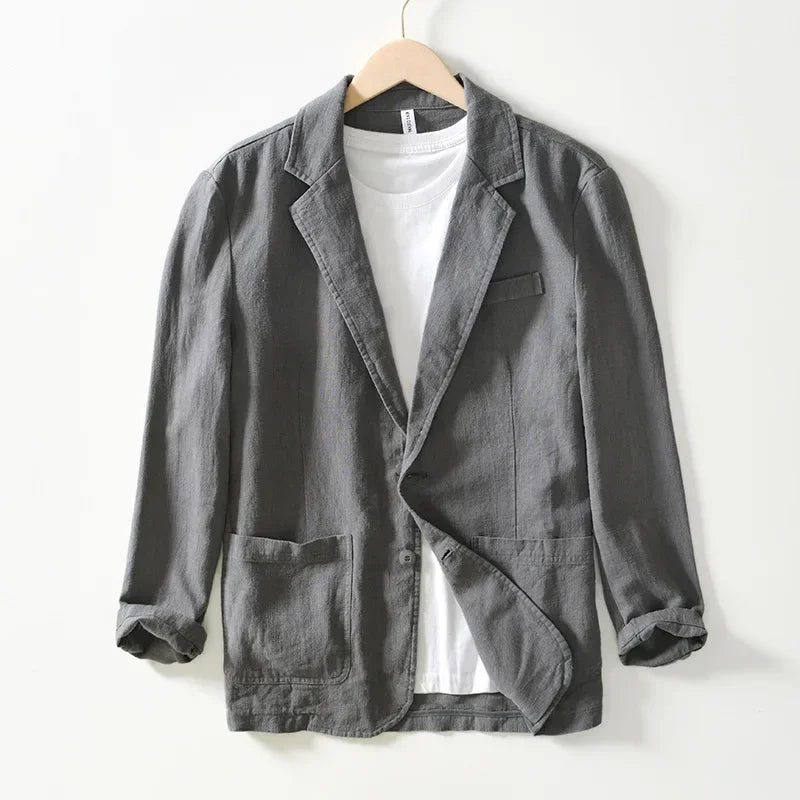 Men's Blazer Jacket Spring Summer Solid Slim Casual Business Thin Terno Masculino Breathable Suit Coat Male Korean Fashion 2023