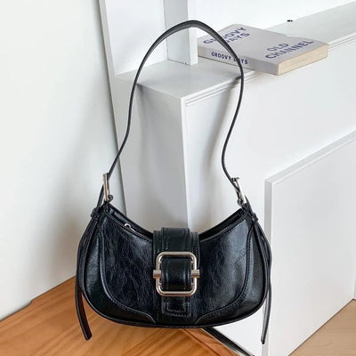 Fashion Handbags For Women Half-moon Leather Hasp lady Shoulder Crossbody Bag Luxury Designer Ladies Underarm Bags Hobo coffee