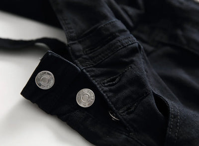 Men's Spring and Autumn Jeans, New Style Retro Casual All-match Ripped Dungarees, Fashionable High Street Trendy Brand Dungarees