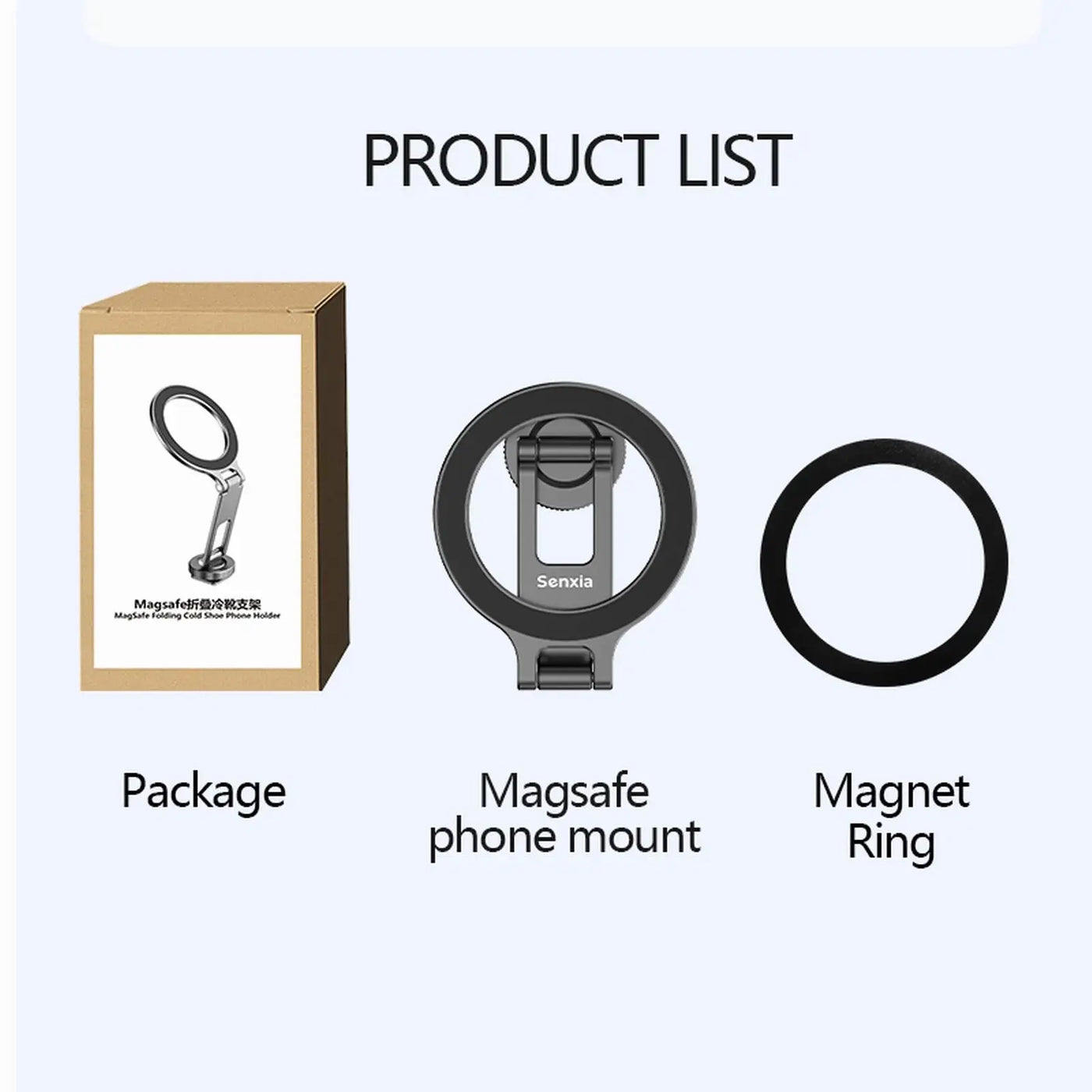 Magnetic Magsafe Phone Holder Mount Folding Cold Shoe Metal Phone Holder Horizontal Vertical Shooting for Camera Monitor Tripod