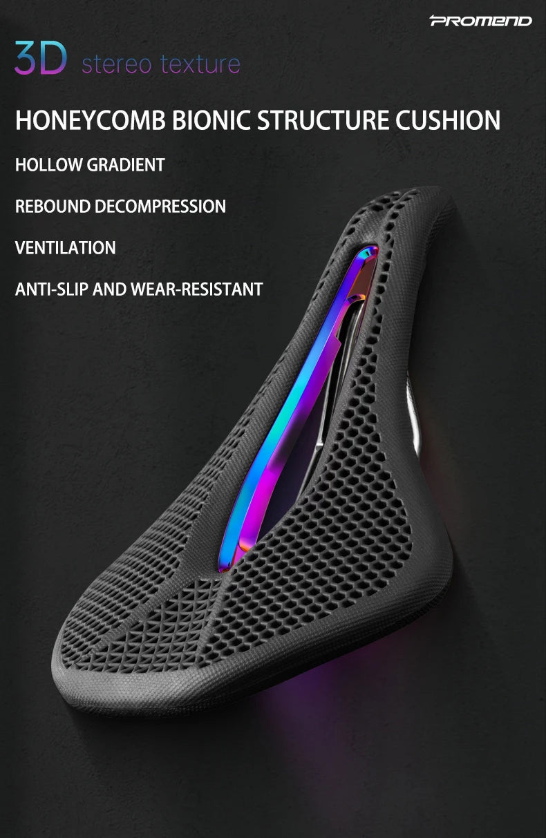 MTB Road Bike Accessories Parts Bicycle Seat Seat Bench Honeycomb 3D Breathable Lightweight Strong Durable Wear-resistant Saddle