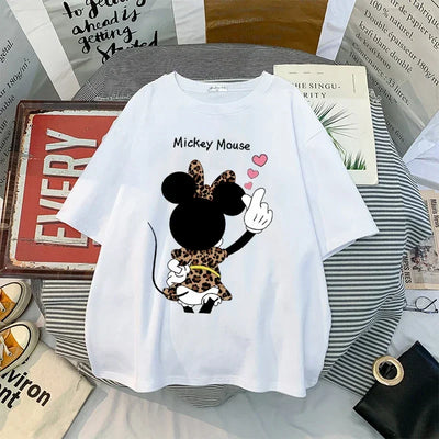 Kawaii Women T-Shirts Mickey Anime Blouses Clothing Graphic Clothes Harajuku Oversized T Shirt Womens Tops Y2k