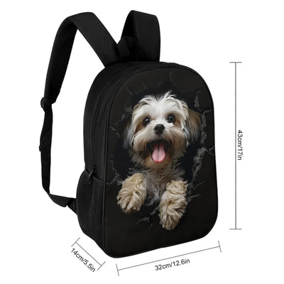 Lhasa Apso Dog Backpack Printed School Backpacks For Teenagers Back To School 17 Inch School Backpack Bag