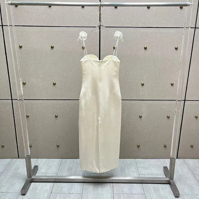 Women's dress New 3D flower decorated sleeveless long dresses for summer 2025 Sexy backless suspender midi dresses party dresses