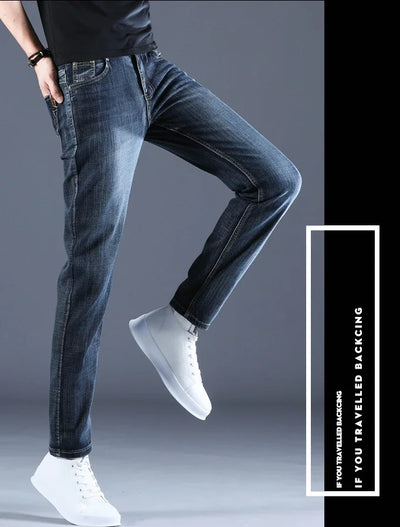 Men's Jeans Casual Skinny New Spring and Autumn Pants Straight Stretch Blue Big Size Fashion Good Quality Trousers for men