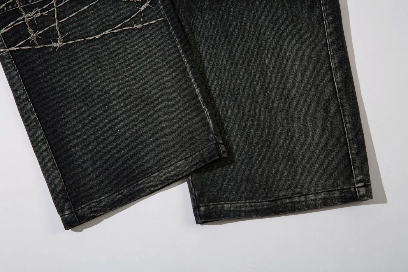Trendy Brand American Retro Tooling Jeans Mens High Street Heavy Industry Embroidery Loose Wide-leg Trousers